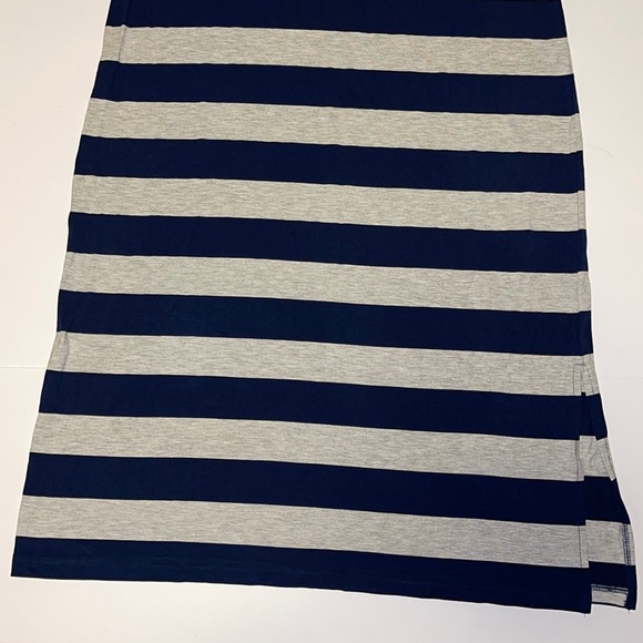 Mango Blue and Grey Striped Stretch Cotton Maxi Skirt - Women’s Size XL - Picture 4 of 9